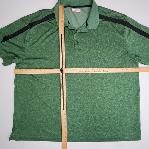 Gland Slam Golf Polo Men 3XB 3XG Heather Green Black Stripe Athleisure - Picture 5 of 8